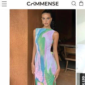 Monet Garden Print Sleeveless Long, cowl neck open back XL